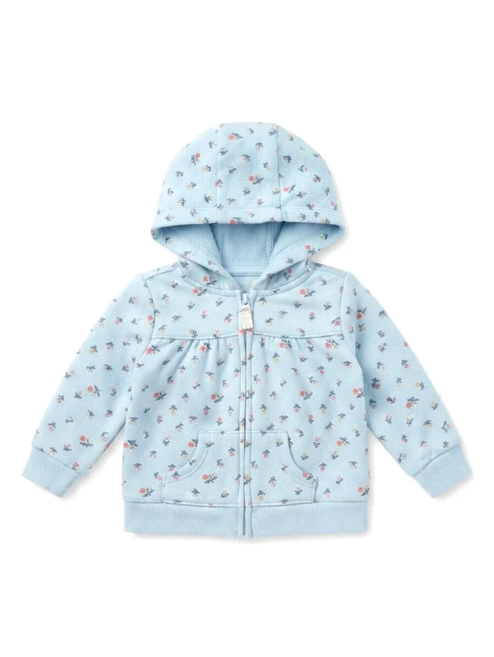 Carter's Toddler Girl Blue Floral Zip-Up Hoodie sz 18 Months